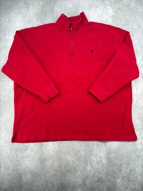 Polo Ralph Lauren 3XB Big Red Quarter Zip Pullover Pony
